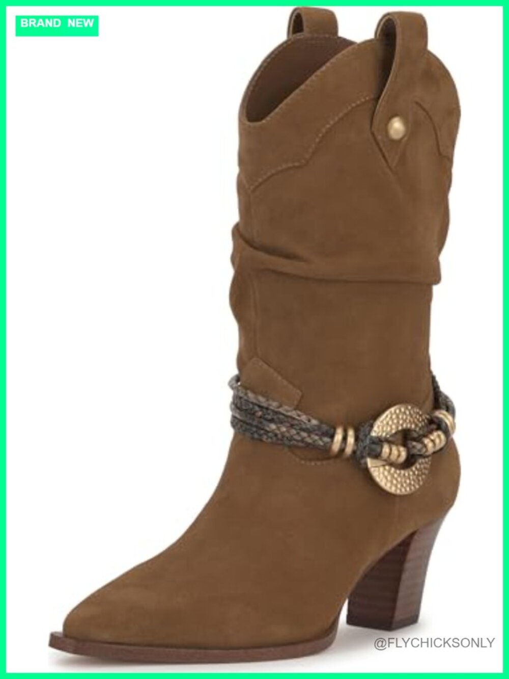 Jessica Simpson Hanie Western Slouch Bootie Leather Pointed Toe Boot